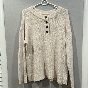 American Eagle Jegging Fit Button Down Henley Sweater | Size Medium